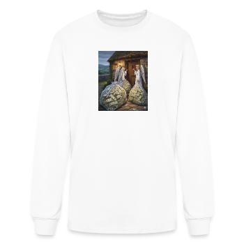 Angels Guarding Cash Bags at Door - Men's Long Sleeve T-Shirt - white - Front