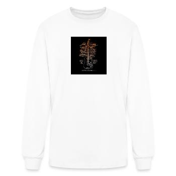 Gritty Orange Guitar Typography - Men's Long Sleeve T-Shirt - white - Front