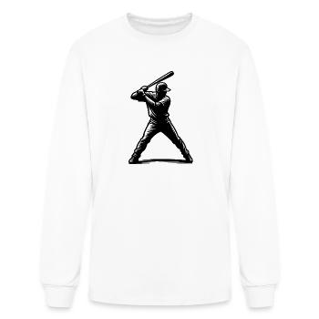 Baseball Player With Baseball Bat - Men's Long Sleeve T-Shirt - white - Front