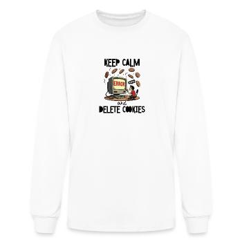 Retro Computer Error IT Delete Cookies Support - Men's Long Sleeve T-Shirt - white - Front