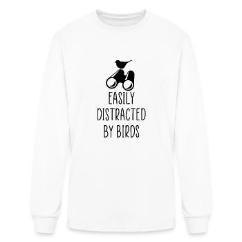 distracted by birds - Men's Long Sleeve T-Shirt - white - Front
