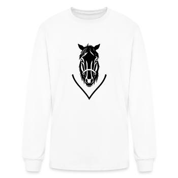 Dark horse head - Men's Long Sleeve T-Shirt - white - Front