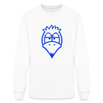 Bird looks funny annoyed tired angry frustrated - Men's Long Sleeve T-Shirt - white - Front