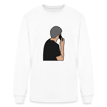 person with telephone - Men's Long Sleeve T-Shirt - white - Front
