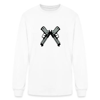 dual gun automatic pistol revolver 12 - Men's Long Sleeve T-Shirt - white - Front