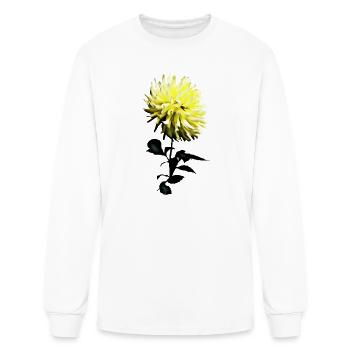 Un dahlia jaune - T-shirt à manches longues Homme - blanc - Devant