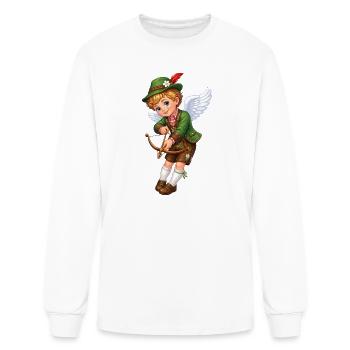 Cupidon bavarois avec arbalète - T-shirt à manches longues Homme - blanc - Devant
