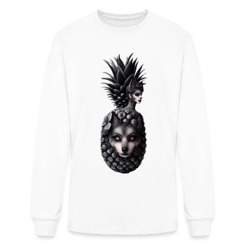 Gothic Wolf Pineapple Queen – Dark Surreal Fantasy - Men's Long Sleeve T-Shirt - white - Front