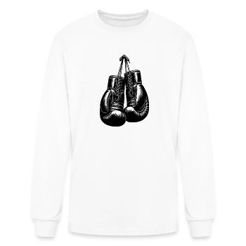Two Vintage Boxing Gloves On A Strap - Men's Long Sleeve T-Shirt - white - Front
