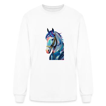 Horse head - Men's Long Sleeve T-Shirt - white - Front