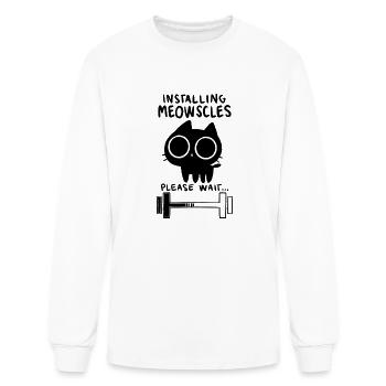 Installing Meowscles - Men's Long Sleeve T-Shirt - white - Front