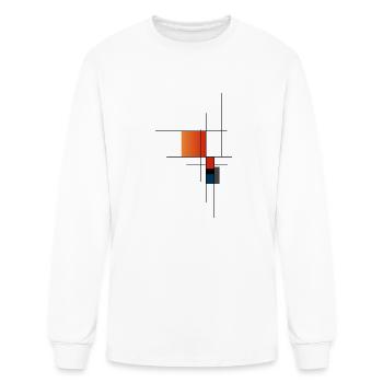Fusion géométrique minimaliste simple - T-shirt à manches longues Homme - blanc - Devant