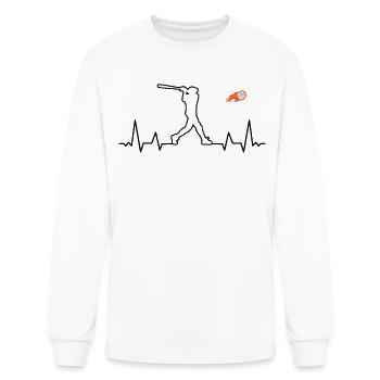 Baseball Baseball Softball Cardiogram Baseball - Men's Long Sleeve T-Shirt - white - Front