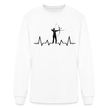 Archer Arrow and bow sports Heartbeat Archery - Men's Long Sleeve T-Shirt - white - Front