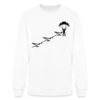 Parachuting SKYDIVE SKYDIVING SKYDIVER Heartbeat - Men's Long Sleeve T-Shirt - white - Front
