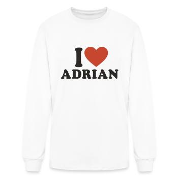 I LOVE shirt Boyfriend gift idea I LOVE Adrian - Men's Long Sleeve T-Shirt - white - Front