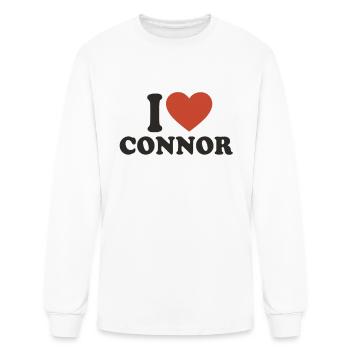 I LOVE shirt Boyfriend gift idea I LOVE Connor - Men's Long Sleeve T-Shirt - white - Front