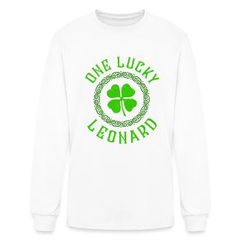 One Lucky Leonard Irish Family Four Leaf Clover - Men's Long Sleeve T-Shirt - white - Front