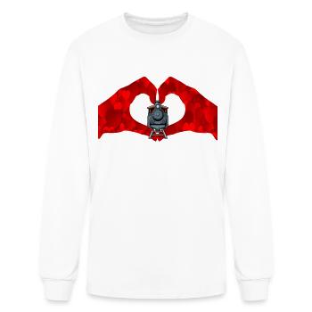 MODEL TRAIN RAILWAY Heart hands - Men's Long Sleeve T-Shirt - white - Front