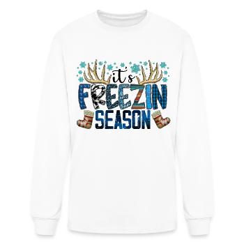 It's Freezing Season Snowman Graphic - Men's Long Sleeve T-Shirt - white - Front
