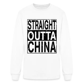 China Straight Outta China - Men's Long Sleeve T-Shirt - white - Front