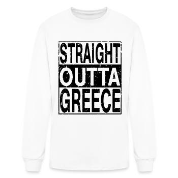 Greece Straight Outta Greece - Men's Long Sleeve T-Shirt - white - Front