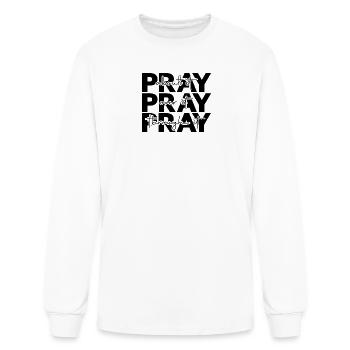 Layered Pray Typography - Men's Long Sleeve T-Shirt - white - Front