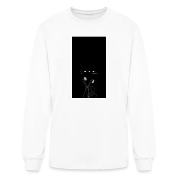 Midnight Beat Earphones - Men's Long Sleeve T-Shirt - white - Front
