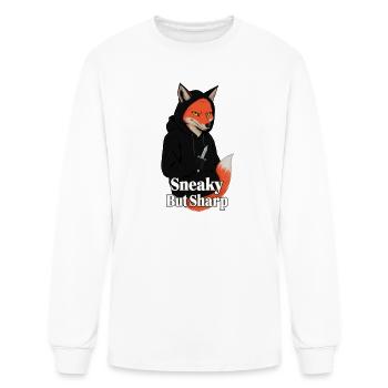 Cool Fox in Hoodie Holding Dagger - Men's Long Sleeve T-Shirt - white - Front