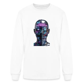 Neon AI Prompt Split - Men's Long Sleeve T-Shirt - white - Front
