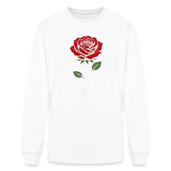 Derrick Red Flower Art First Name  - Men's Long Sleeve T-Shirt - white - Front