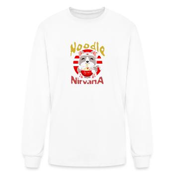 NOODLE NIRVANA, chat mange des ramen, Amoureux des animaux - T-shirt à manches longues Homme - blanc - Devant