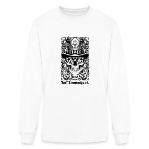 Salty Shamrock Skull T-Shirt - Men's Long Sleeve T-Shirt