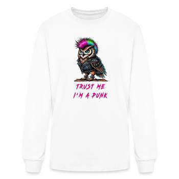 Trust Me, I'm Punk / Owl - Men's Long Sleeve T-Shirt - white - Front