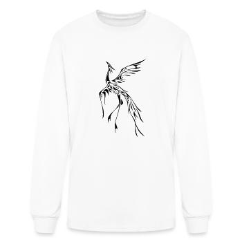Crane / Phoenix Tribal Tattoo - Men's Long Sleeve T-Shirt - white - Front