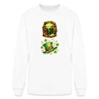 Emerald Leprechaun Mug - Men's Long Sleeve T-Shirt - white - Front