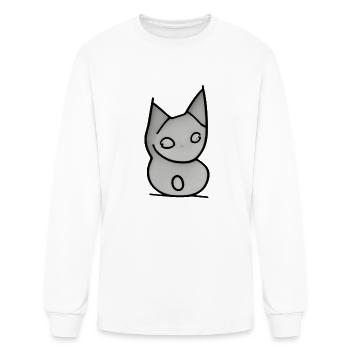Creepy Cat Simplicity - Men's Long Sleeve T-Shirt - white - Front