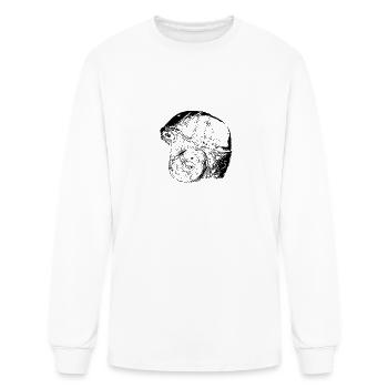 leather helmet - Men's Long Sleeve T-Shirt - white - Front