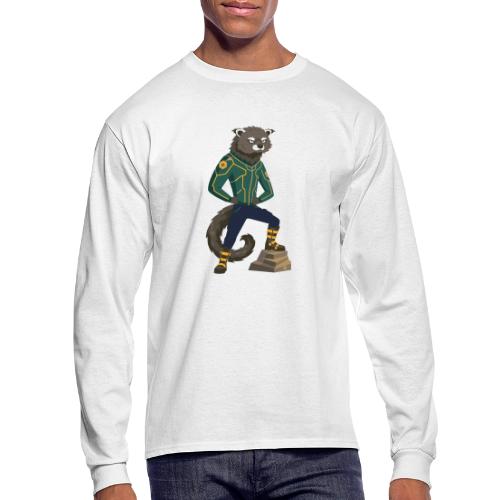 Raccoon Ranger in Neon Armor - Men's Long Sleeve T-Shirt