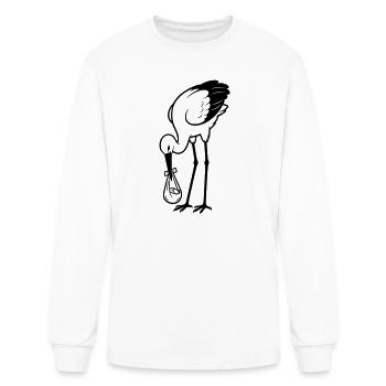 Stork birth - Men's Long Sleeve T-Shirt - white - Front