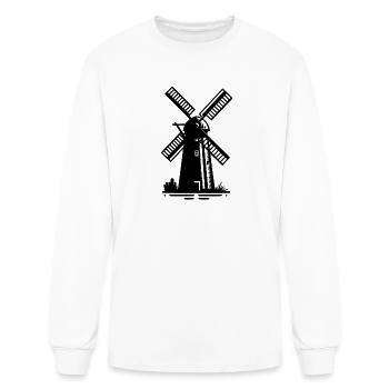 Dutch Grain Windmill For Wheat Flour - Men's Long Sleeve T-Shirt - white - Front