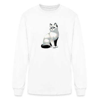 Whimsical, Sleek Cat Graphics - Purrfectly Crafted - Men's Long Sleeve T-Shirt - white - Front