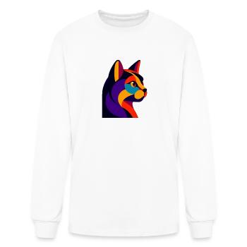 Whimsical, Sleek Cat Graphics - Purrfectly Crafted - Men's Long Sleeve T-Shirt - white - Front