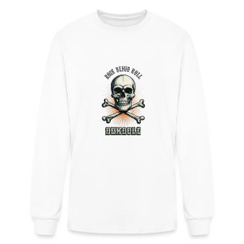 Rock Roll Skull Sticker Tee Collection 3 - Men's Long Sleeve T-Shirt - white - Front
