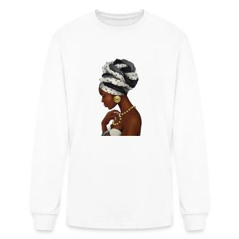 African Woman Kente Art - Men's Long Sleeve T-Shirt - white - Front