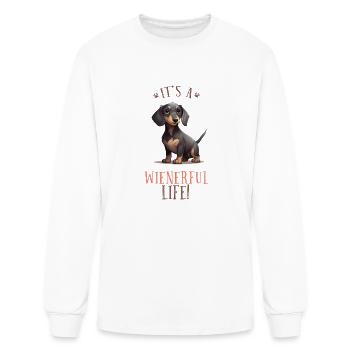 It s A Wienerful Life Funny Wiener Dog Dachshund - Men's Long Sleeve T-Shirt - white - Front