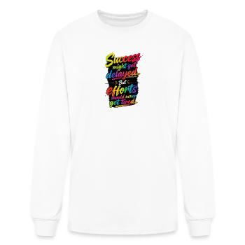 Rainbow Motivation: Efforts Never Tire - Men's Long Sleeve T-Shirt - white - Front