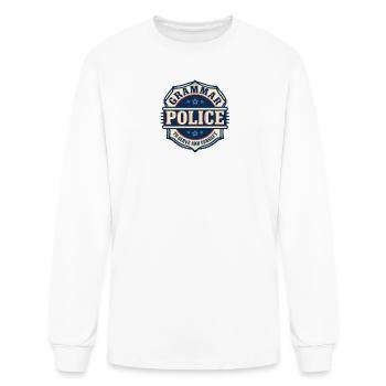Grammar Police Badge Design - Men's Long Sleeve T-Shirt - white - Front
