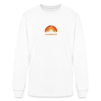 Vintage Anchorage Alaska Fan Retro Cool Sunset - T-shirt à manches longues Homme - blanc - Devant