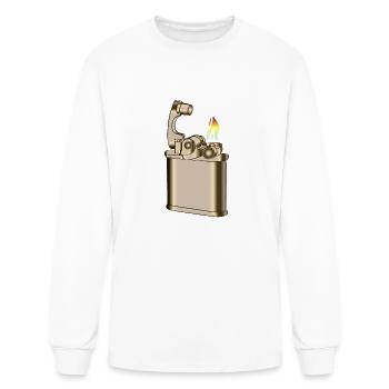 Vintage gasoline cigarette lighter - Men's Long Sleeve T-Shirt - white - Front